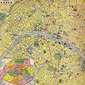 Plan of Paris - Central District of the City of Light, c1930s