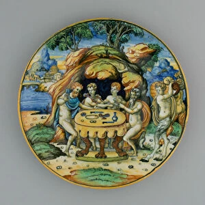 Plate with Theseus in the House of Achelous, from the Lancierini Service, Italy, 1540 / 50