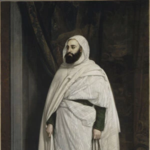 Portrait of Abdelkader ibn Muhieddine (1808-1883), 1853. Creator: Tissier, Ange (1814-1876)