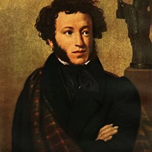 Portrait of Alexandr Sergeyevich Pushkin, 1827, (1965). Creator: Orest Kiprensky