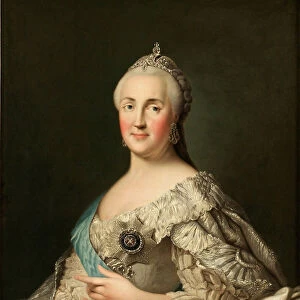 Portrait of Empress Catherine II (1729-1796), c. 1780. Artist: Erichsen, Vigilius (1722-1782)