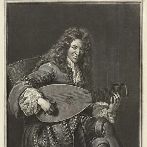 Portrait of the Lutenist and Composer Charles Mouton (c. 1626-1710), ca. 1695. Artist: Edelinck, Gerard (1640-1707)
