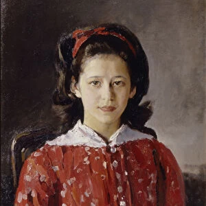 Portrait of Lyudmila Anatolyevna Mamontova (1874-1937), 1884. Artist: Serov, Valentin Alexandrovich (1865-1911)