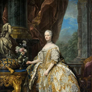 Portrait of Marie Leszczynska, Queen of France (1703-1768), 1747. Artist: Van Loo, Carle (1705-1765)