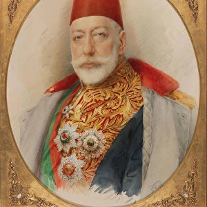 Portrait of Mehmed V (1844-1918), Sultan and Caliph of the Ottoman Empire. Creator: Pietzner