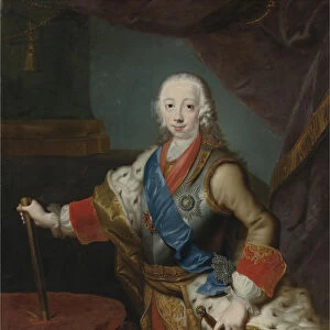 Portrait of the Tsar Peter III of Russia (1728-1762). Artist: Grooth, Georg-Christoph (1716-1749)