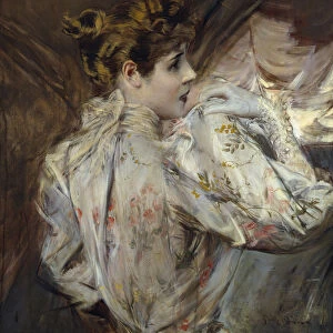 Portrait of a Young Woman in Profile (Eleonora Duse), c. 1895. Creator: Boldini, Giovanni