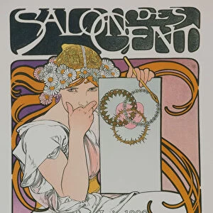 Poster for the A. Muchas exhibition in the Salon des Cent, 1897. Creator: Mucha