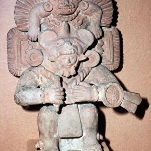 Pottery. Bat-God: pottery with red paint. Zapotec culture, Mexico, 300-900 AD. (A branch of Aztec cu