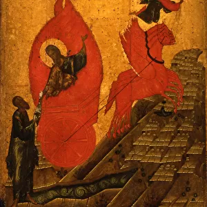 The Prophet Elijah and the Fiery Chariot, Early16th cen Artist: Russian icon