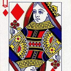 Queen of Diamonds from a deck of Goodall & Son Ltd. playing cards, c1940