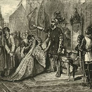 Queen Phillippa Interceding for the Citizens of Calais, (1347), 1890. Creator: Unknown