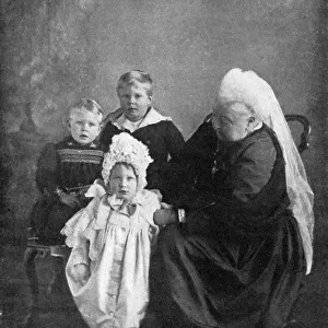 Queen Victoria with the children of the Duke and Duchess of York, 1901. Artist: Robert Milne