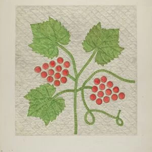 Quilt - Grape Pattern, c. 1939. Creator: Cora Parker