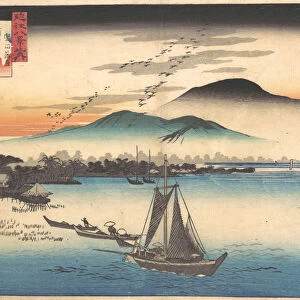 Returning Geese at Katada, 19th century. Creator: Ando Hiroshige