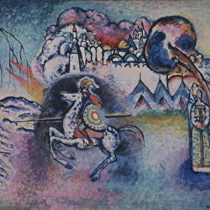 Rider (Saint George), 1910s. Artist: Kandinsky, Wassily Vasilyevich (1866-1944)