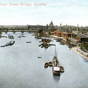 The River Thames, London, early 20th century. Artist: Valentine & Sons Publishing Co