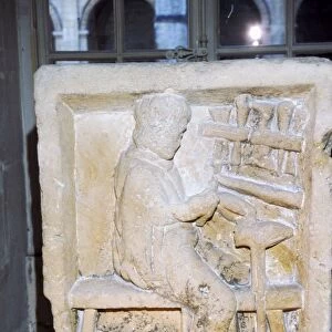 Roman relief of a shoe-maker or repairer from Rheims, France, c1st-2nd century