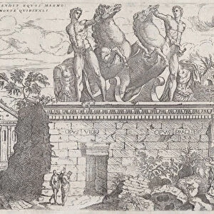 Roman ruins with the horse tamers (Dioscuri) on the Quirinal Hill, 1730-60