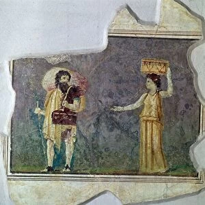 Roman wall-painting showing servants
