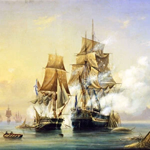 The Russian Cutter Mercury captures Swedish 40-gun frigate Venus on May 21st, 1789, 1845
