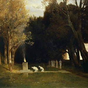 Sacred grove, 1882. Creator: Bocklin, Arnold (1827-1901)