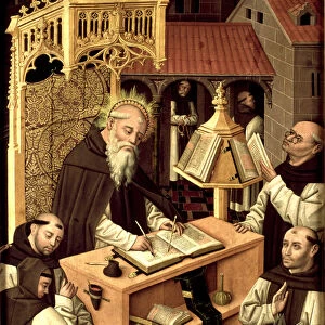 Saint Jerome in the scriptorium, ca 1485. Artist: Master of Monasterio de Santa Maria del Parral (active ca. 1500)