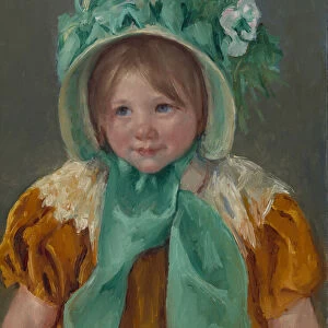 Sara in a Green Bonnet, ca. 1901. Creator: Mary Cassatt