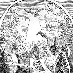 A Satire on the Altar-piece by Kent in St Clement Danes Church, Westminster, 1725. Artist: William Hogarth