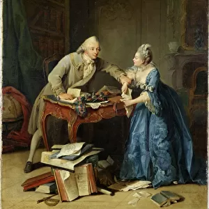Between science and family, ca 1775. Artist: Kraus, Georg Melchior (1737-1806)