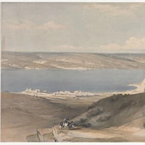 Sea of Galilee at Genezareth looking Towards Bashan, 1839. Creator: David Roberts (British