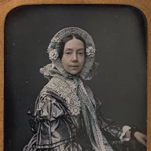 Seated Middle-aged Woman Dressed in Finery, 1854-60. Creator: William Hardy Kent