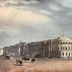 The Senate and Synod Buildings in Saint Petersburg, 1830s. Artist: Anonymous