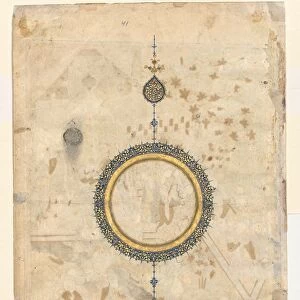 Shamsa (recto) from right folio from a double-page frontispiece of a Shahnama... c