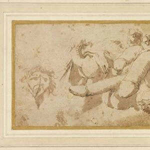 Sheet of Satirical Studies (Amorini Riding Phalli), c. 1650s. Creator: Salvator Rosa (Italian