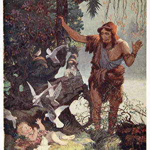 The Shepherd finds the babe Semiramus, 1915. Artist: Ernest Wellcousins