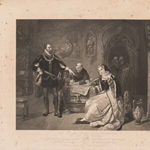 Signing of the Death Warrant of Lady Jane Grey. Creator: Charles Kennedy Burt (American