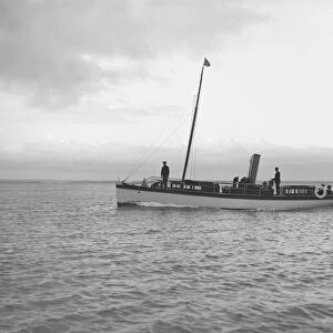 The steam yacht Narwhal under way, 1913. Creator: Kirk & Sons of Cowes