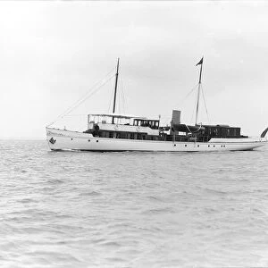 The steam yacht Sardonyx at anchor, 1913. Creator: Kirk & Sons of Cowes