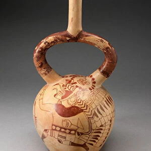 Stirrup Spout Vessel with Fineline Image of a Running Royal Messenger, 100 B. C. / A. D. 500