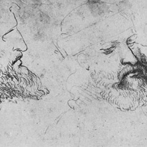 Studies of the Head of Cesare Borgia from Three Points of View, c1480 (1945). Artist: Leonardo da Vinci