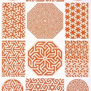 Studies of stucco decoration: various geometric patterns, pub