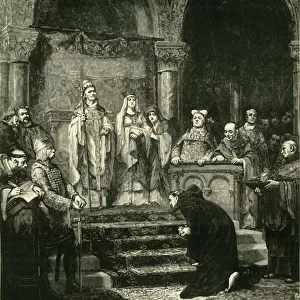Submission of Henry IV. At Canossa, (1077), 1890. Creator: Unknown