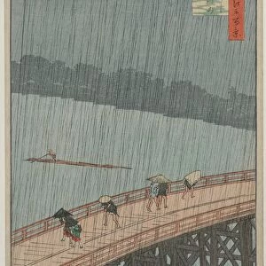 Sudden Shower over Shin-Ohashi Bridge and Atake... 1857. Creator: Ando Hiroshige (Japanese, 1797-1858)