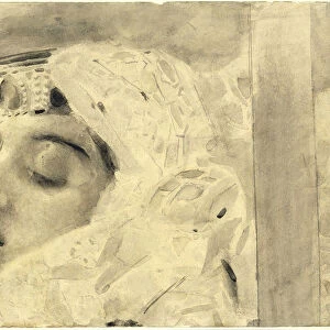 Tamara in the coffin. Illustration to the poem The Demon by Mikhail Lermontov, 1890-1891. Artist: Vrubel, Mikhail Alexandrovich (1856-1910)
