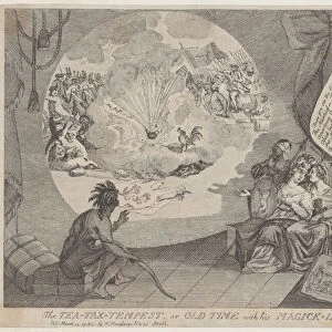 The Tea-Tax-Tempest, or Old Time with his Magick Lanthern, March 12, 1783. March 12, 1783. Creator: Anon