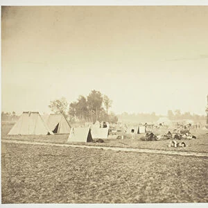 Tents and Military Gear, Camp de Chalons, 1857. Creator: Gustave Le Gray