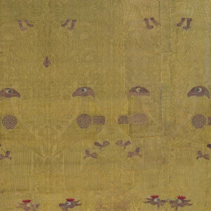 Textile, Birds, Dragon, and Palmette Motives, Italian, 13th-14th century