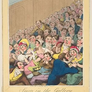Theatrical Pleasures, ( Snug in the Gallery, Plate 3), ca. 1835. Creator: Theodore Lane