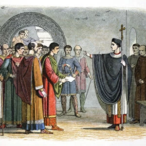 Thomas a Becket forbids the Earl of Leicester to pass sentence on him, 1162 (1864)